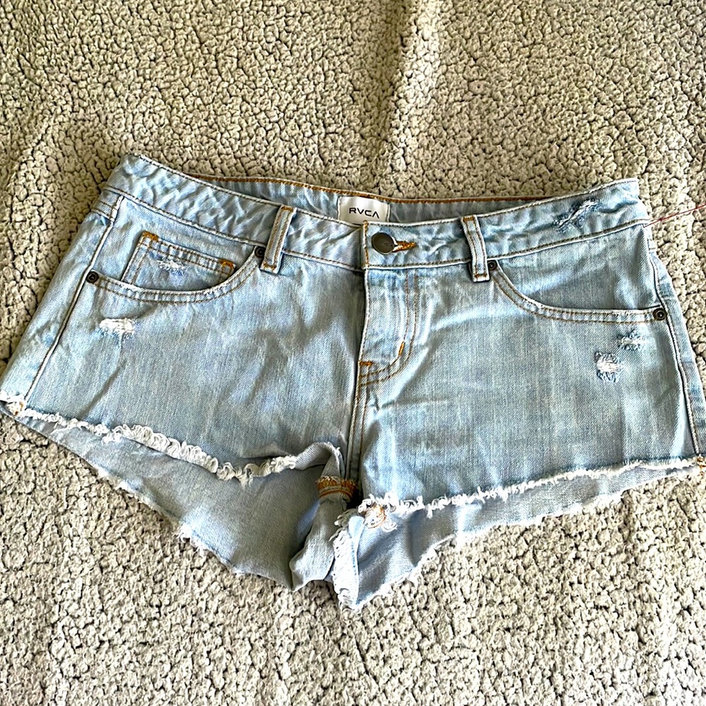 RVCA Womens ripped jean shorts